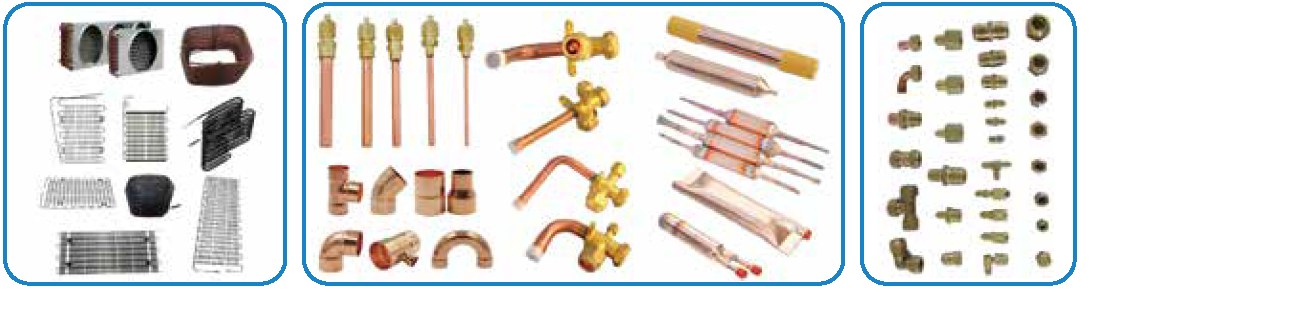 Copper fittings, valves, filters and accumulators